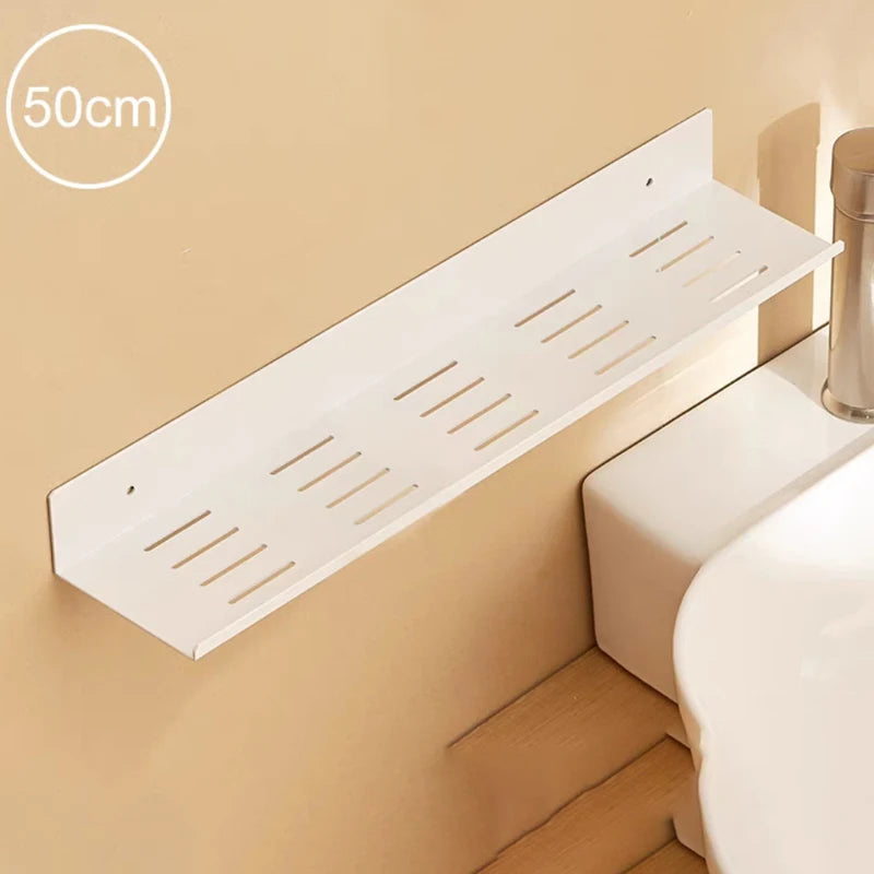 Self-Adhesive Shower Caddy Organizer - Black Wall Mount Bathroom Storage Shelf