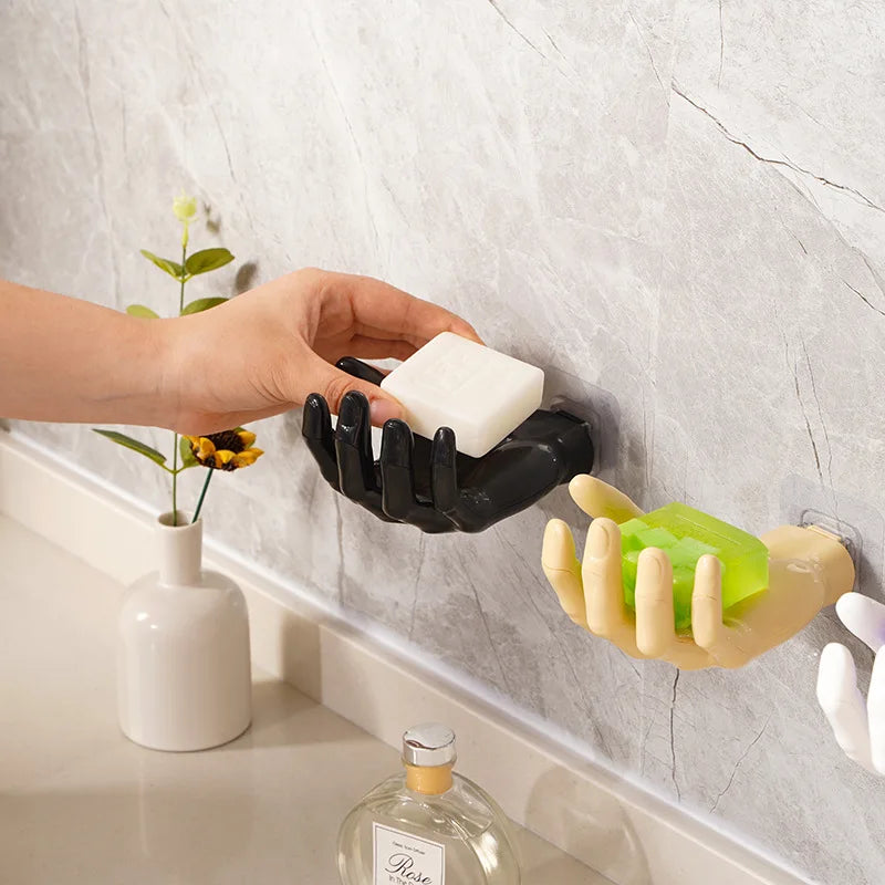 Palm Hand Wall Hook - Decorative Finger-Shaped Soap Holder & Bathroom Organizer