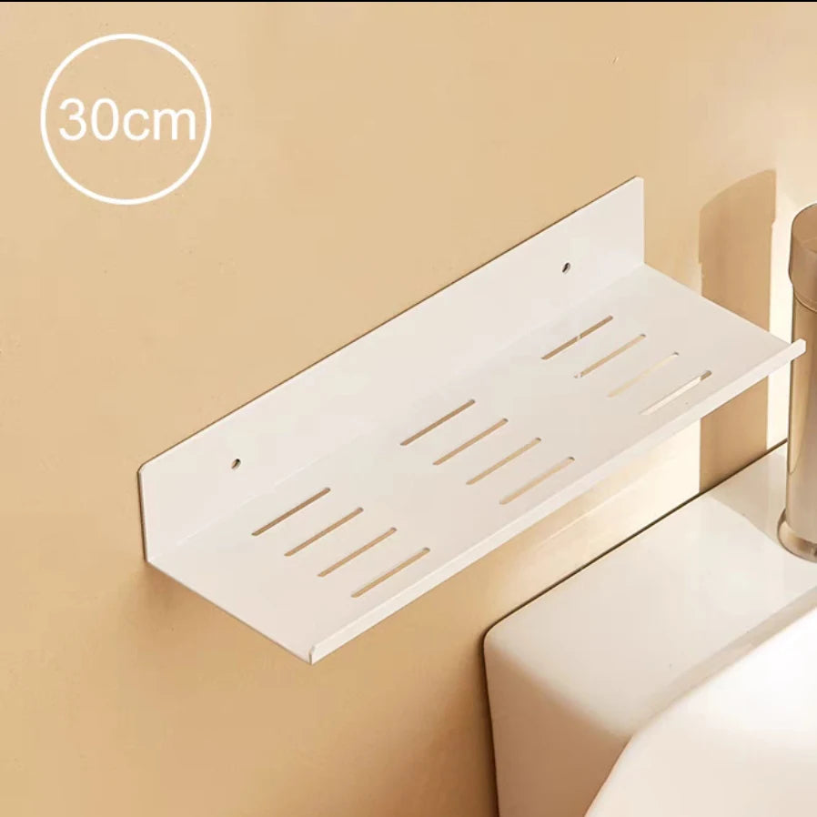 Self-Adhesive Shower Caddy Organizer - Black Wall Mount Bathroom Storage Shelf