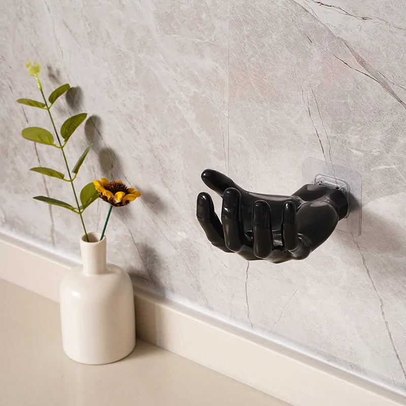 Palm Hand Wall Hook - Decorative Finger-Shaped Soap Holder & Bathroom Organizer