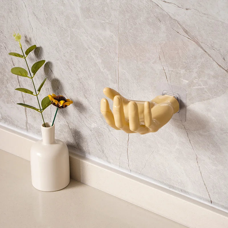 Palm Hand Wall Hook - Decorative Finger-Shaped Soap Holder & Bathroom Organizer