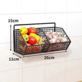 Wall Mount Wire Storage Basket - Durable Kitchen Organizer for Vegetables & Fruits