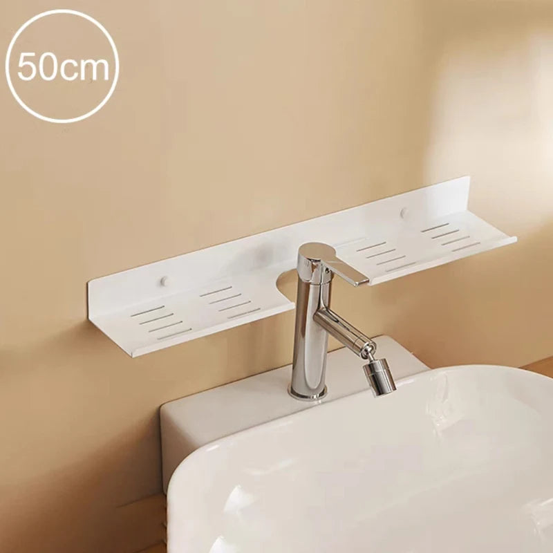 Self-Adhesive Shower Caddy Organizer - Black Wall Mount Bathroom Storage Shelf