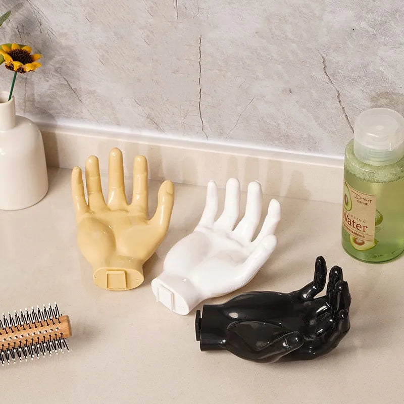 Funny Palm Up Hook Soap Holder Finger Hand Shape Design Wall Hanger Hooks Bathroom Storage Display Rack Decor Home Organization